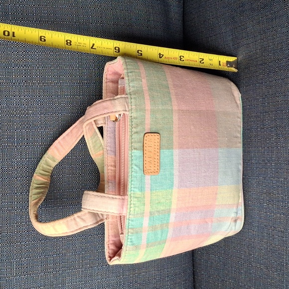 Lauren Ralph Lauren Vintage Plaid Pastel Handbag And Tote Bag - Picture 3 of 16